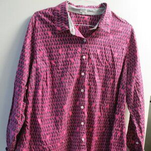 CROWN & IVY  BIRD SHIRT 3X BOHO LONG SLEEVES